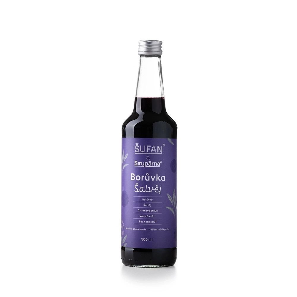 Šufan & Sirupárna Borůvkový sirup se šalvějí 500 ml