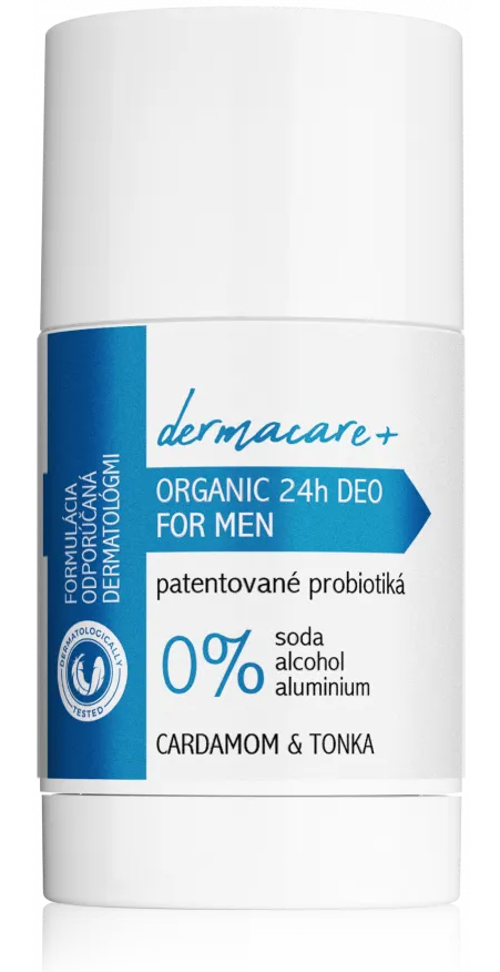 DERMACARE+ 24h MEN: Organický dezodorant s prebiotiky a probiotiky - Cardamom & Tonka Soaphoria