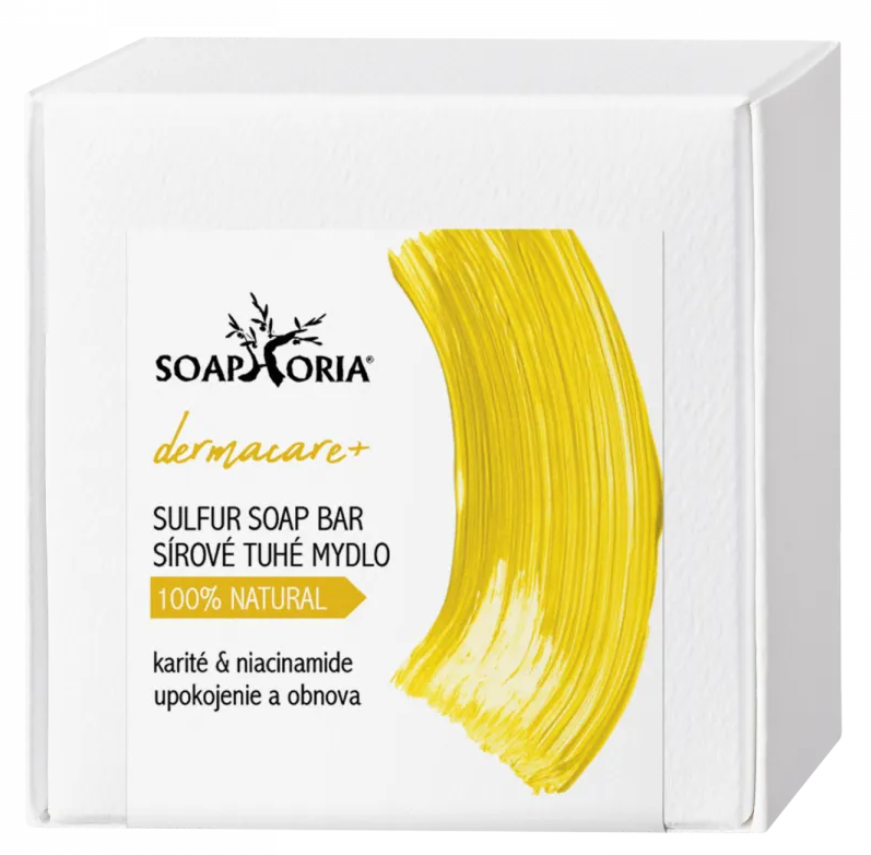 DERMACARE+ Sírové organické mýdlo pro hloubkové čištění a kožní defekty Soaphoria