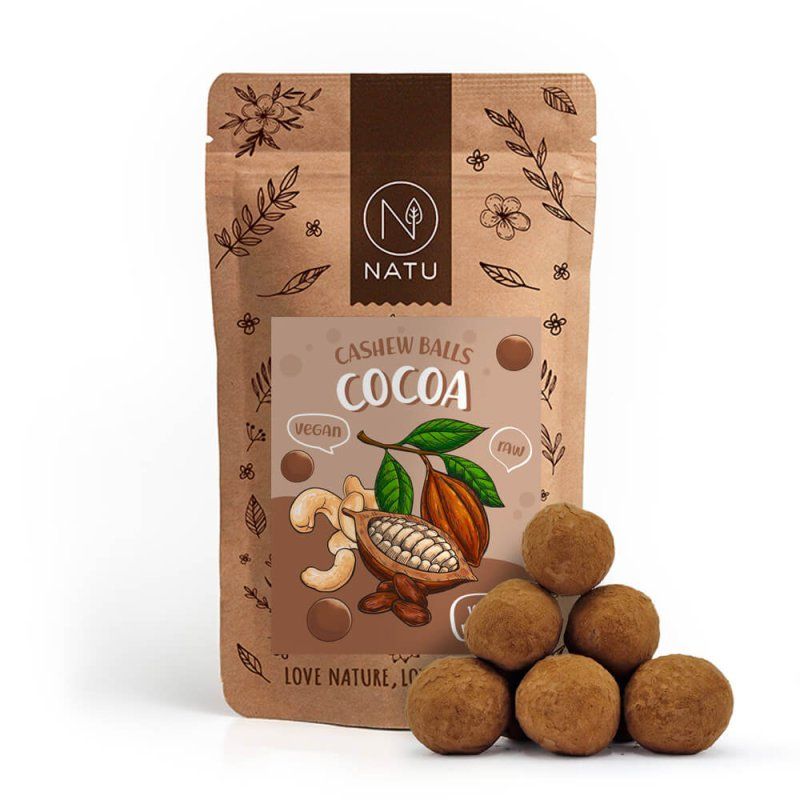 Natu Kakaové kuličky s kešu krémem 70g