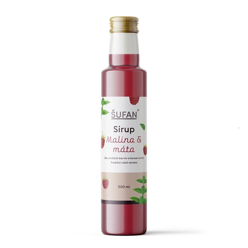 Šufan Malinový sirup s mátou 500 ml