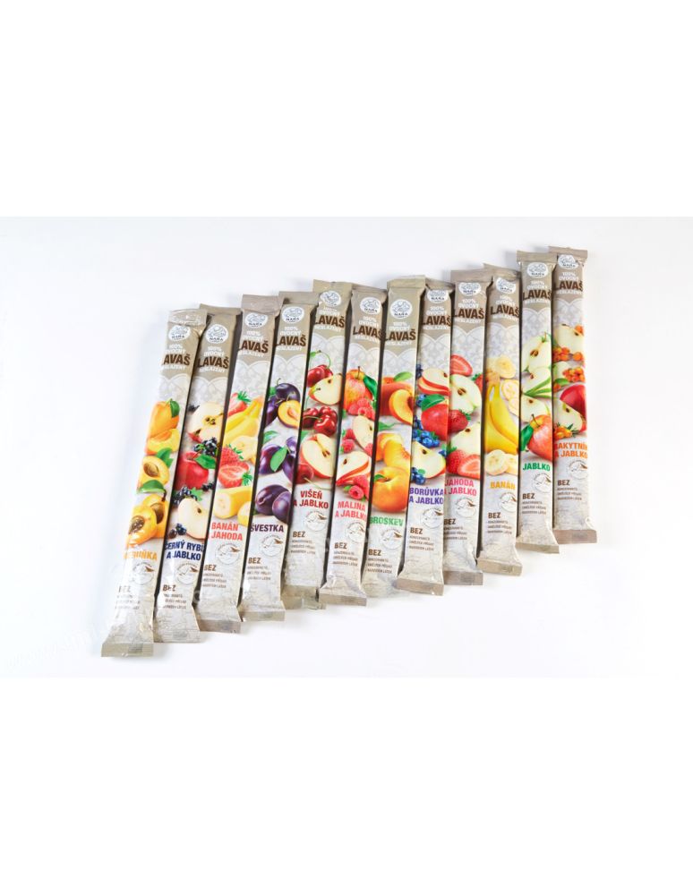 Nara-Natur Osvěžující ovocné trubičky (Lavaš) MALINA+JABLKO bez cukru  Nara-Natur 140 g