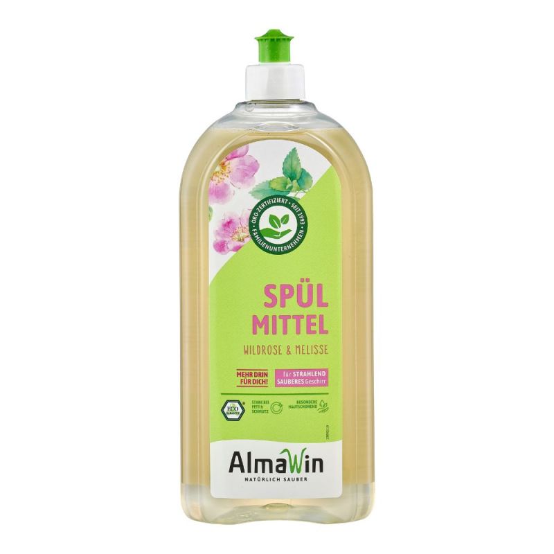 AlmaWin Prostředek na nádobí Bio Divoká růže - Bio Meduňka 1L