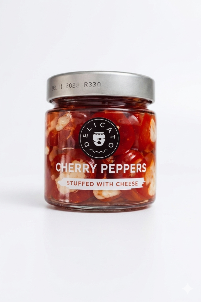 E-shop DelicatoFood Sladké třešňové papričky s krémovým sýrem 190 g