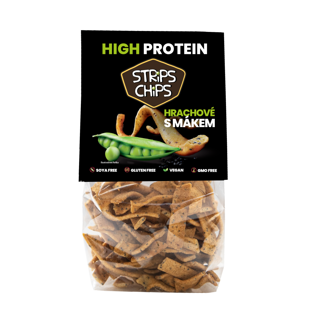 Strips Chips High Protein – Hrachové s mákem 80 g